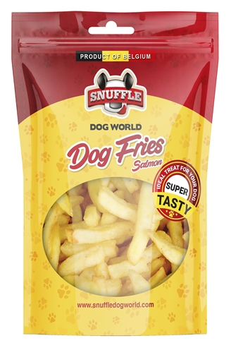 Snuffle dog fries salmon
