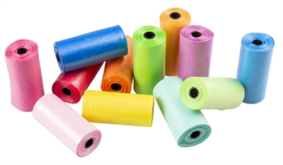 Merkloos poopi-dog poepzakjes | regenboog kleuren 12x15 st