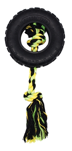 Happy pet grrrelli tyre tugger | zwart/groen 36x14x4 cm