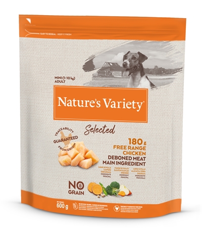 Natures variety adult mini free range chicken 600 gr | selected