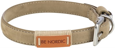 Trixie halsband hond be nordic leer zand beige