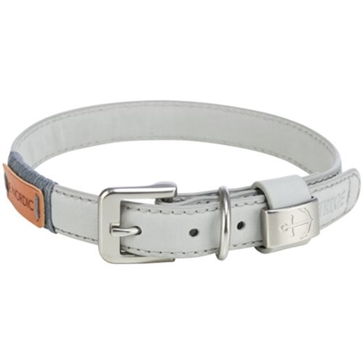 Trixie halsband hond be nordic leer grijs