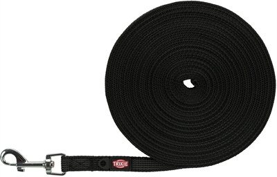 Trixie hondenriem sleeplijn rubber zwart | 10m x 1,5cm