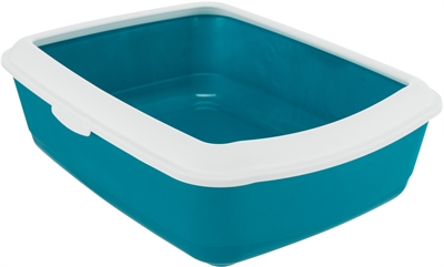 Trixie kattenbak classic | petrol/wit 47x37x15 cm