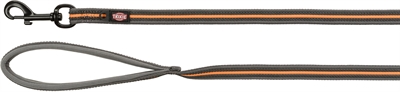 Trixie hondenriem sleelijn fusion | grafiet grijs / papaya oranje 3m