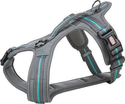 Trixie hondentuig fusion touring | grafiet grijs / oceaan blauw 72-89x3 cm