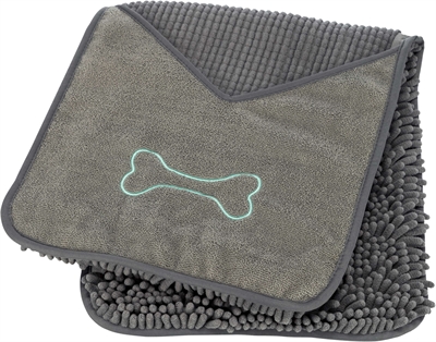 Trixie microvezel handdoek grijs | 78x32 cm met insteekzakken