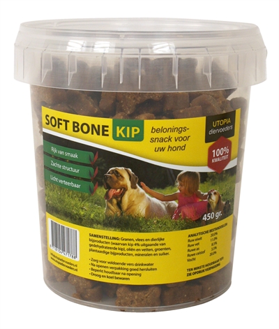 Utopia diertotaal soft bones kip | 450 gr