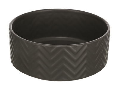 Trixie keramische voerbak/drinkbak wave grijs | 13 cm 400 ml