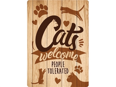 Plenty gifts waakbord blik cats welcome | 21x15 cm