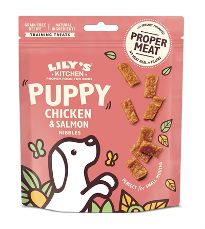 Lily's kitchen chicken / salmon nibbles voor puppies