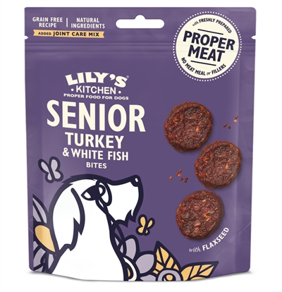 Lily's kitchen turkey / white fish bites voor senior honden