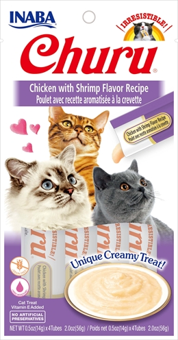 Inaba churu chicken/shrimp | 4x14gr snacks voor katten
