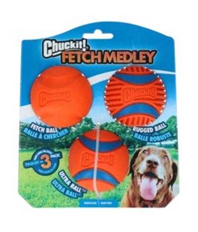 Chuckit fetch medley gen 3 | medium 3 stuks