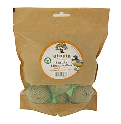 Utopia mezenbollen | biologisch afbreakbaar net, 8 st