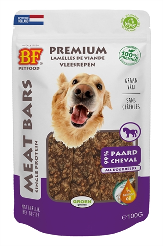 Bf petfood meat bars paard | 100 gr snacks voor honden