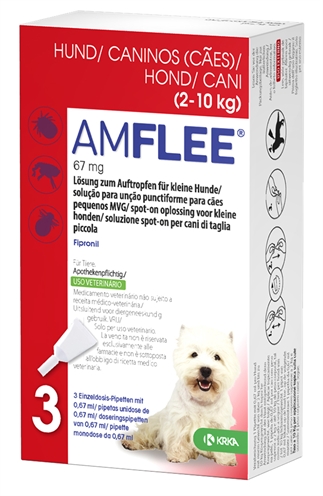 Krka amflee spot on hond | 2-10 kg 67 mg 3 pip