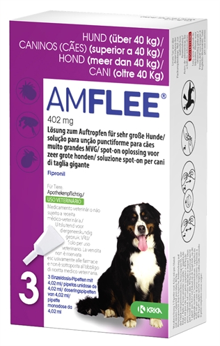 Krka amflee spot on hond | >40 kg 402 mg 3 pip
