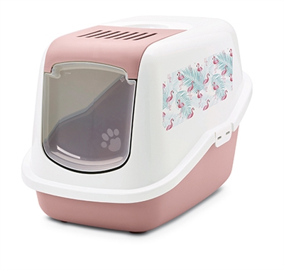 Savic kattenbak nestor impression flamingo roze / wit