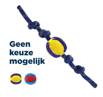 Kong jaxx brights ball+touw assorti