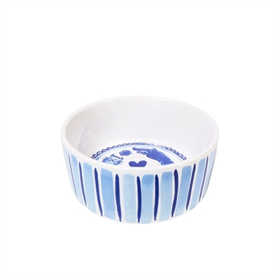 Blond amsterdam voerbak kat delfts geruit | 15,5x15,5x7 cm