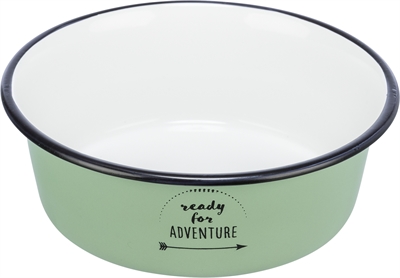 Trixie voerbak drinkbak emaille/rvs groen | 17x17 cm 900ml