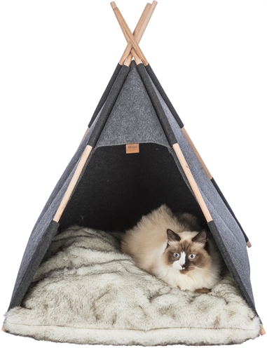 Trixie schuilplaats tipi vilt antraciet | 70x70x70 cm