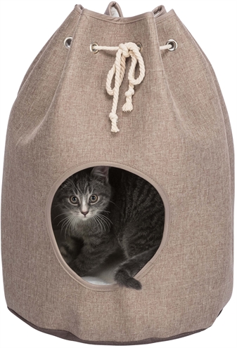 Trixie kattenmand nelli lichtbruin/wit-taupe | 40x40x55 cm