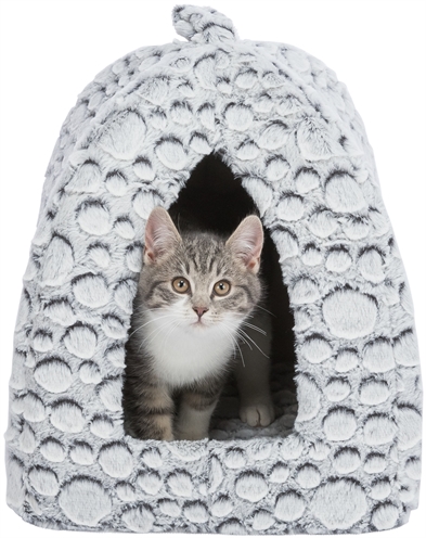 Trixie kattenmand iglo mila pluche wit / grijs | 32x32x42 cm