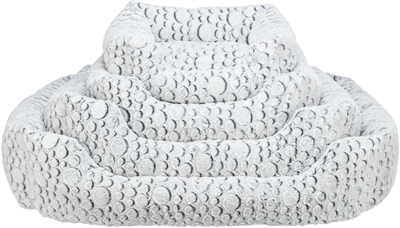 Trixie hondenmand mila hoekig pluche wit/grijs | 60x50 cm