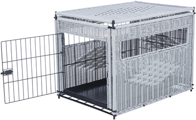 Trixie hondenbench homekennel polyrotan 58×77×60 cm – lichtgrijs