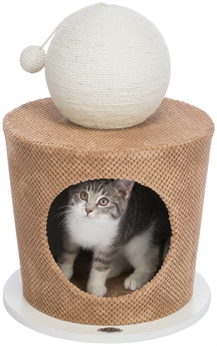 Trixie kattenmand ton met krabbal taupe | 36x36x50 cm