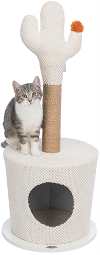 Trixie kattenmand ton met krabpaal cactus creme