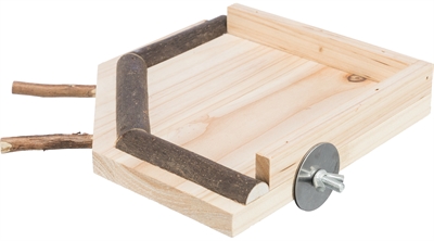 Trixie landingsplaats met zitstokken hout natuurlijk | 19x19 cm