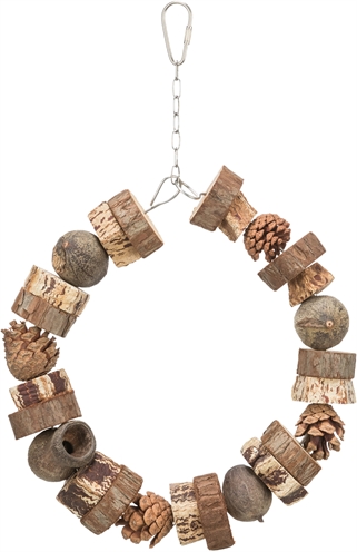 Trixie ringschommel hout / dennenappels natuurlijk | 18x18 cm