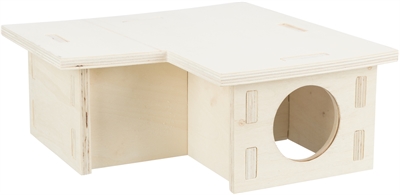 Trixie knaagdierhuis 3 kamers | onbehandeld hout 30x30x12 cm