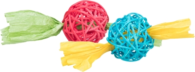 Trixie set rotan ballen met papieren lint assorti