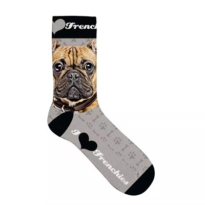 Plenty gifts sokken franse bulldog grijs