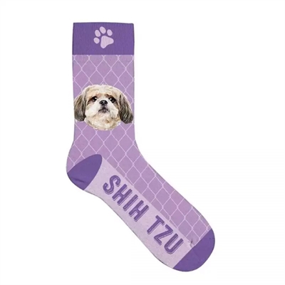 Plenty gifts sokken shih tzu paars