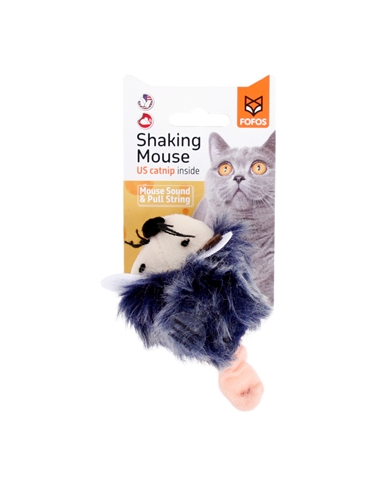 Fofos shaking muis met geluid grijs | 12x6x6 cm