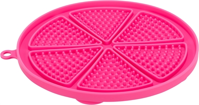 Trixie lick'n'snack mat 18 cm | siliconen roze met zuignappen