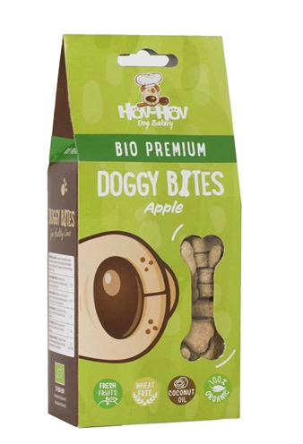 Hov-hov bio premium doggy bites | tarwevrij, appel, 100 gr