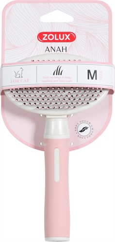 Zolux anah slickerborstel soft intrekbaar roze / wit