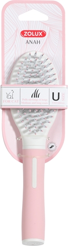 Zolux anah borstel slicker / zacht roze / wit