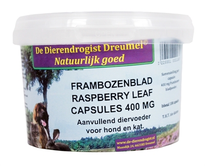 Dierendrogist frambozenblad capsules | 400 mg 100 st