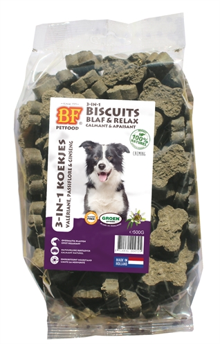 Bf petfood hondenkoekjes blaf & relax 500 gr | 3 in 1 snack