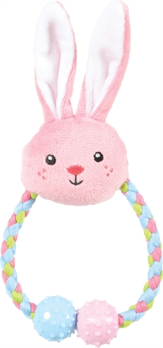 Zolux puppy tiny pluche konijn met touw roze