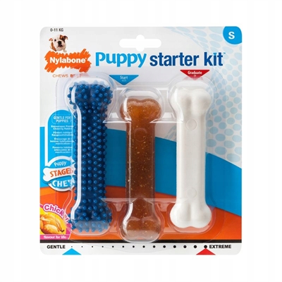 Nylabone puppy chew starter kit | tot 11 kg - kip