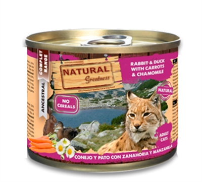 Natural greatness rabbit/duck met wortels & kamille | 185 gr