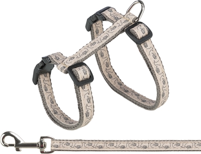Trixie kattentuig met riem | grijs/beige, 27-45 cm, 120 cm